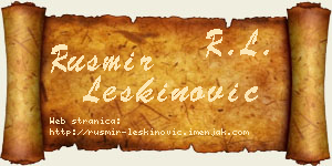 Rusmir Leškinović vizit kartica